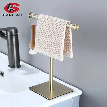 Movable Free-Standing Hand Towel Holder paper towel holder 304 Black Bath Towel Stand Bathroom Towel Hanger Vanities Countertop
