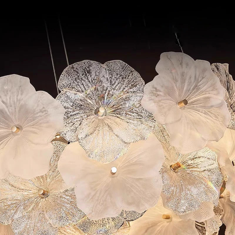 Modern Lustre Glass Flower Led