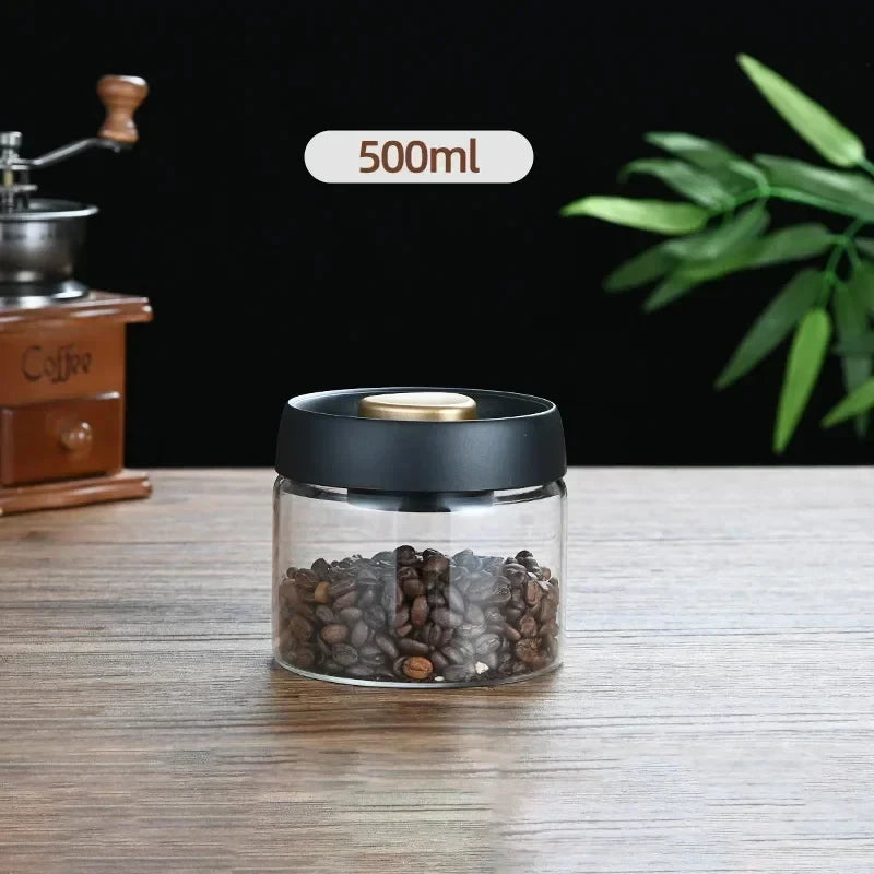 Transparent Glass Coffee Storage
