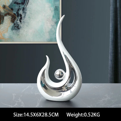 Nordic Abstract Ceramic Figurine Light Luxury Living Room Home Decoration Office Sculpture Decor Desk Accessories Craft Gift