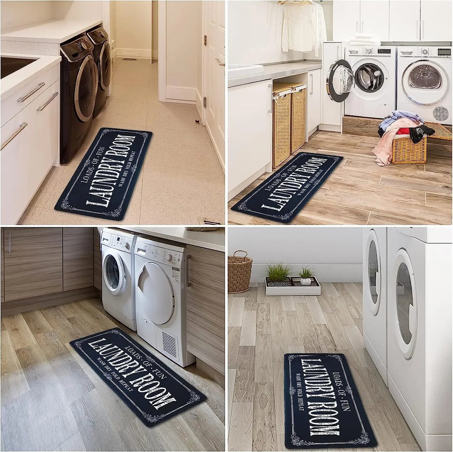 Laundry Room Rug Runner Non-Slip