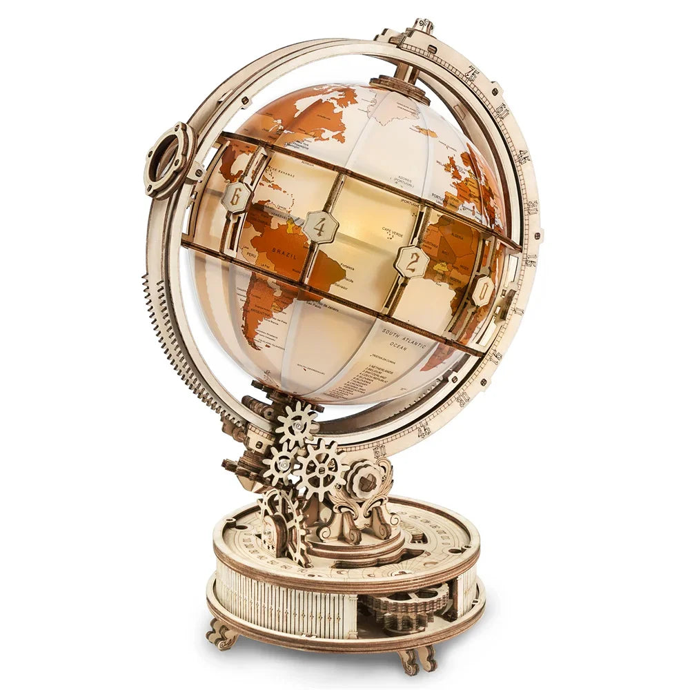 Wooden Globe Lamp 3D