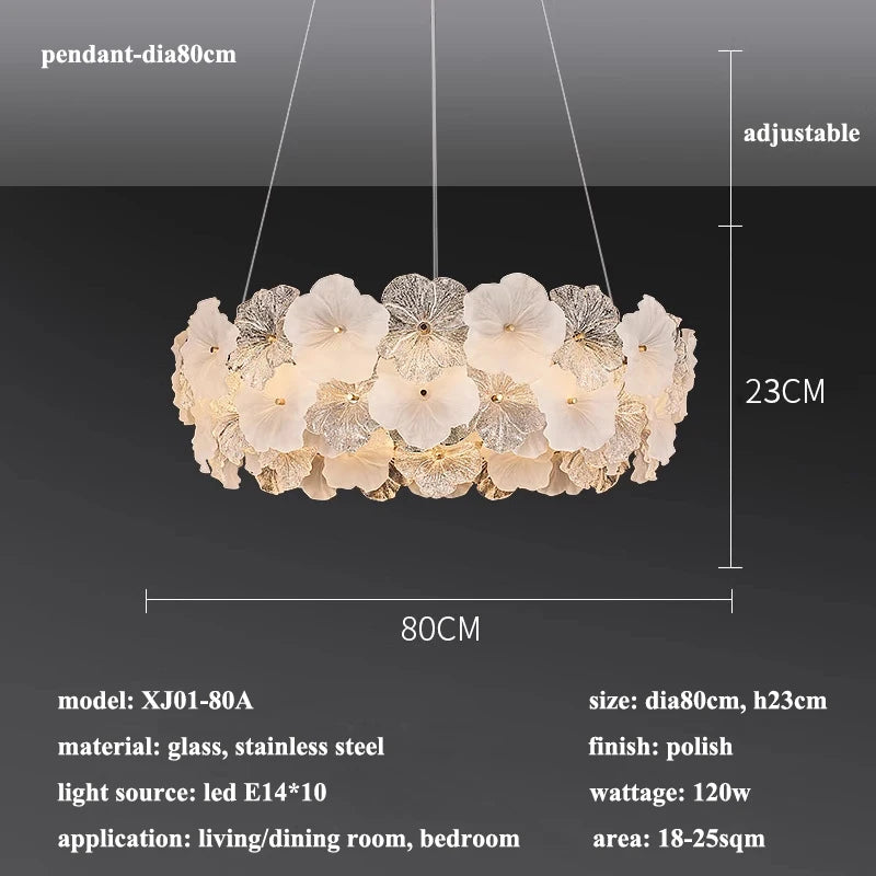 Modern Lustre Glass Flower Led