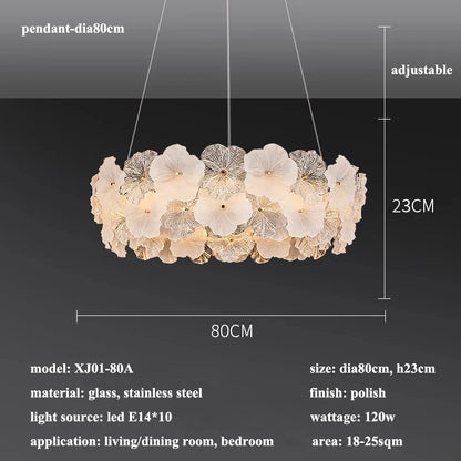 Modern Lustre Glass Flower Led